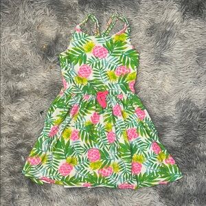 ♥️ Tropical Pink and Green Kids Dress 5T